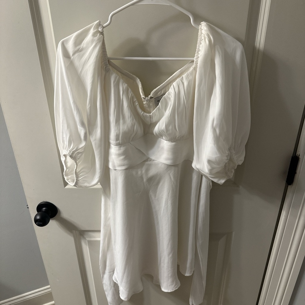 Hello Molly White Long Sleeve Dress
